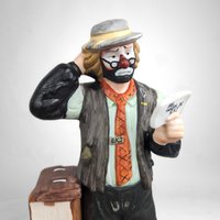 Vintage Emmett Kelly Jr. Accountant IRS Figurine: Tax Season Whimsy (8" Ceramic)