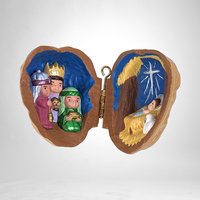 1991 Hallmark Nutshell Nativity Ornament - Miniature Christmas Story