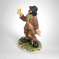 Vintage Flambro Emmett Kelly Jr. Ceramic Hobo Clown with Bird Collectible Figurine