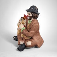Vintage Emmett Kelly Jr. Clown with Monkey Collectible Figurine