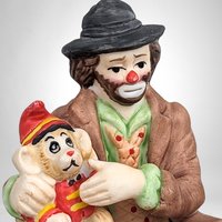 Vintage Emmett Kelly Jr. Clown with Monkey Collectible Figurine
