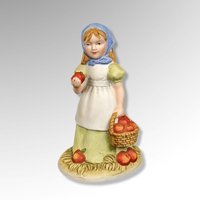 Vintage Reco McClellands Country Love Figurine (3") - Charming Girl with Apples