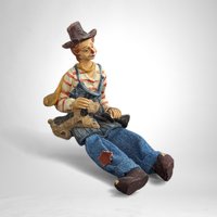 Vintage Clown and His Loyal Dog Small Shelf Sitter Decor