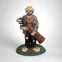 Emmett Kelly Jr. Golf Clown Heavy Metal Door Stop: Vintage Circus-inspired Decor Piece