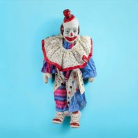 Vintage Heritage Mint 16" Creepy Clown Doll with Stand: Unique Collector's Item
