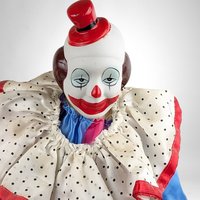 Vintage Heritage Mint 16" Creepy Clown Doll with Stand: Unique Collector's Item