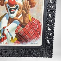 Vintage Art Sarnoff Framed Clown Print: Timeless Circus Elegance