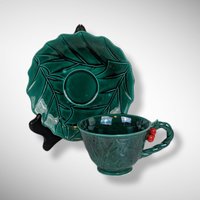 Timeless Elegance: Vintage Lefton Holly Cup and Saucer 2047