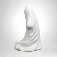 Vintage PR Ceramic Halloween Ghost Figurine: Spooky Elegance for Your Decor