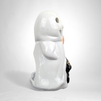 1970s Vintage Ghost and Cat Halloween Tealight Candle Holder