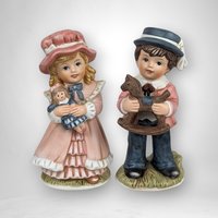 Homco Boy and Girl Couple Ceramic Figurines 1419