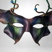 Enchanting Handmade Fairy Leather Mask: Mystical Elegance for Masquerades