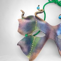 Enchanting Handmade Fairy Leather Mask: Mystical Elegance for Masquerades