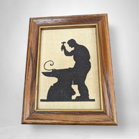 Charming Set of 6 Vintage Silhouette Fabric Wall Hangings