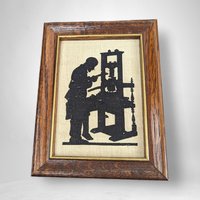 Charming Set of 6 Vintage Silhouette Fabric Wall Hangings