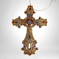 Set of 6 Vintage Cross Ornaments - Timeless Religious Decor