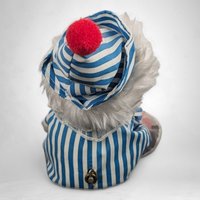 Vintage Plush Clown Music Box with Moving Ceramic Head: Whimsical Melodies