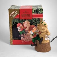 1990 Hallmark Elfin Whittler Light and Motion Ornament - Enchanting Holiday Animation