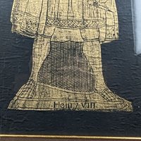 Regal Elegance: Vintage Framed Brass Rubbing of Henry VII