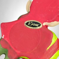 Charming Vintage Ceramic Elf with Present Christmas Ornament