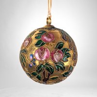 Vintage Cloisonné Christmas Tree Ornament: Floral Elegance