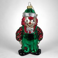 Charming Vintage Raggedy Ann and Andy Glass Ornament Duo: A Nostalgic Holiday Delight