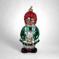 Charming Vintage Raggedy Ann Glass Ornament - Nostalgic Holiday Decor