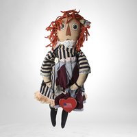 Handcrafted Vintage 23" Raggedy Ann with Heart and American Flag - Patriotic Charm