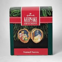 1991 Hallmark Nutshell Nativity Ornament - Miniature Christmas Story