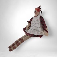 Handmade Vintage 18" Rag Doll - Timeless Collectible Toy