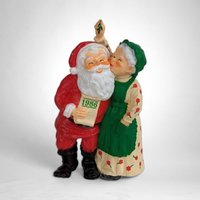 1986 Hallmark Mr. and Mrs. Claus Merry Mistletoe Ornament - Vintage Christmas Collectible