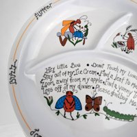1987 Apacapa Melamine Hey Little Bug Divided Child's Plate