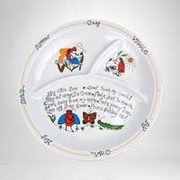 1987 Apacapa Melamine Hey Little Bug Divided Child's Plate