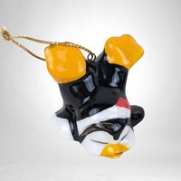 Vintage Set of 4 Playful Penguins Ceramic Christmas Tree Ornaments - Charming Holiday Decorations