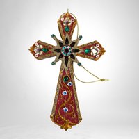 Set of 6 Vintage Cross Ornaments - Timeless Religious Decor