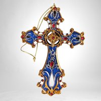 Set of 6 Vintage Cross Ornaments - Timeless Religious Decor