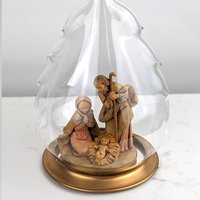 Vintage Roman Fontanini Holy Family Large Glass Ornament - Timeless Holiday Decor