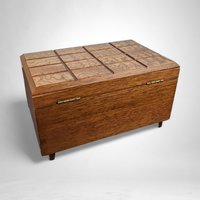 Vintage Mid-Century Modern (MCM) Wooden Jewelry/Treasure Box - Retro Storage