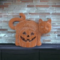 1998 Figi Terracotta Halloween Cat Tealight Holder