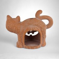 1998 Figi Terracotta Halloween Cat Tealight Holder