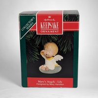1992 Hallmark Mary's Angels Lily Ornament - Vintage Christmas Collectible
