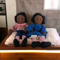 Vintage 20" Raggedy Ann and Andy Cloth Doll Pair