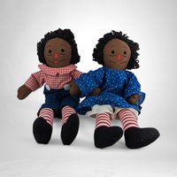 Vintage 20" Raggedy Ann and Andy Cloth Doll Pair