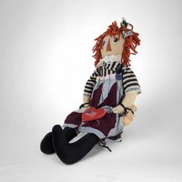 Handcrafted Vintage 23" Raggedy Ann with Heart and American Flag - Patriotic Charm