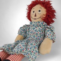 Vintage 21" Raggedy Ann Doll in Floral Dress - Classic Collectible Toy