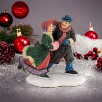 Charming Vintage O'Well Man and Woman Ice Skating Village Figurine - Timeless Winter Elegance for Your Décor!