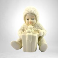 1993 Dept. 56 Snowbabies 'Can I Open It Now' Figurine: Charming Christmas Collectible