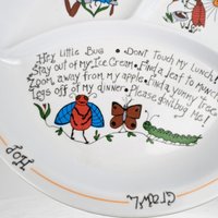 1987 Apacapa Melamine Hey Little Bug Divided Child's Plate