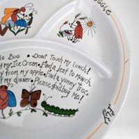 1987 Apacapa Melamine Hey Little Bug Divided Child's Plate