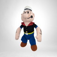 Vintage Popeye Plush Doll - Nostalgic Collectible, Missing 2 Felt Buttons